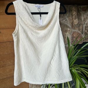 Chico's Ivory Textured Sleeveless Blouse